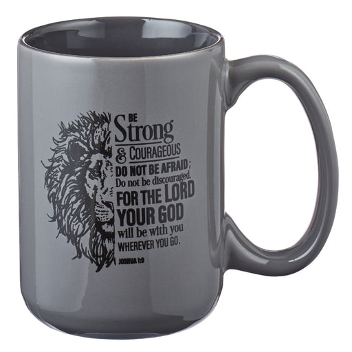 Be Strong Lion Gray Coffee Mug
