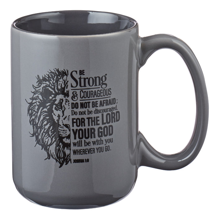 Be Strong Lion Gray Coffee Mug