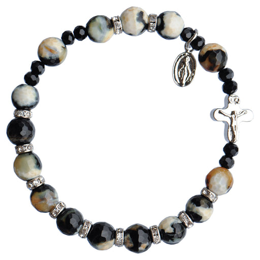 Genuine Zebra Jasper Rosary Bracelet 8mm