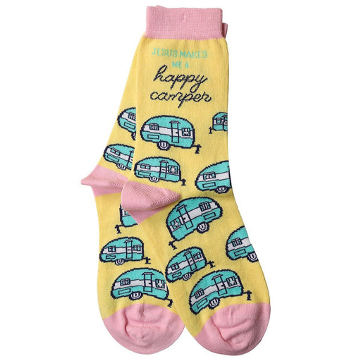 Bless My Sole Crew Socks - Jesus Makes Me a Happy Camper