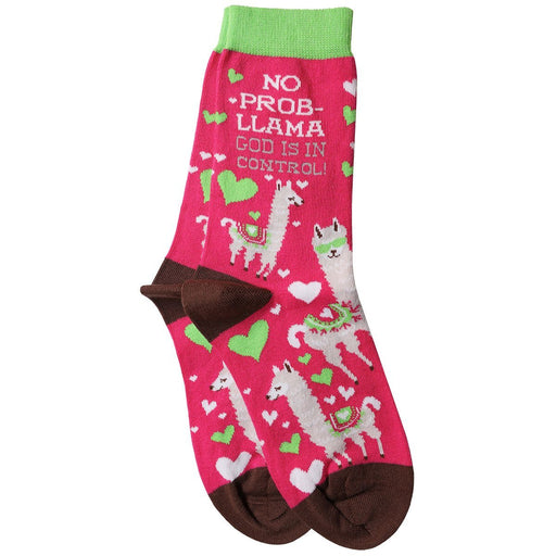 Bless My Sole Crew Socks - No Prob-Llama God is in Control!
