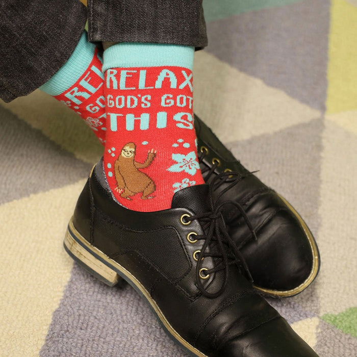 Bless My Sole Crew Socks - Relax God's Got This Sloth Socks