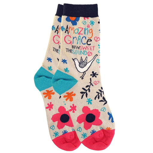 Bless My Sole Crew Socks - Amazing Grace Bird Socks
