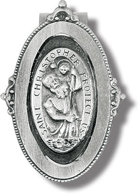 St. Christopher Protect Us Visor Clip