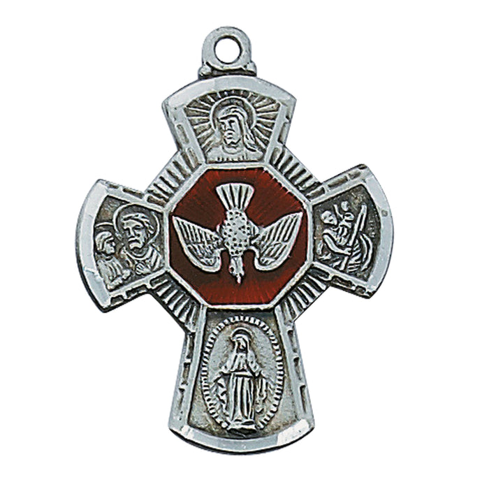 Four Way Cross Medal w/24" Chain