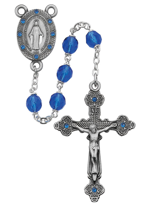 Blue Rosary 7mm w/ Blue Stones