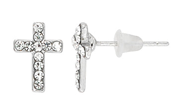 Crystal Cross Earrings