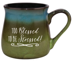 Too Blessed to be Stressed Reactive Glaze Mug