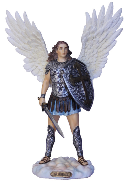 St. Michael 11" Statue (Full Color)