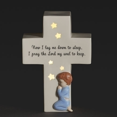 Night-Light Cross w/ Praying Boy