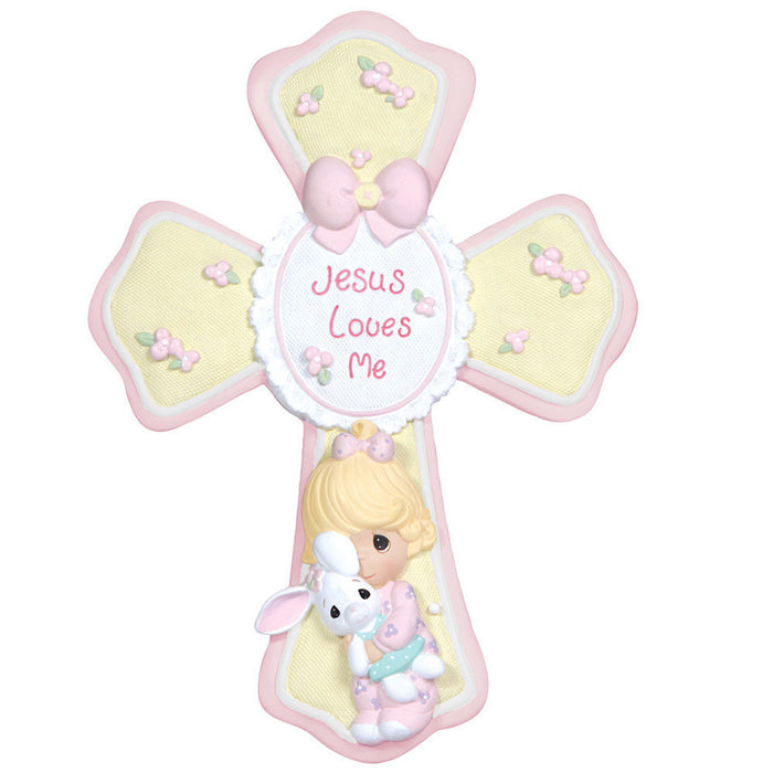 Precious Moments Jesus Loves Me Cross w/ Stand - Girl