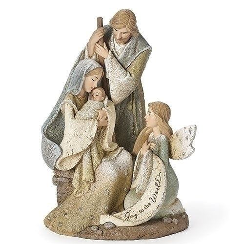 Holy Family w/ Angel Figurine 9"