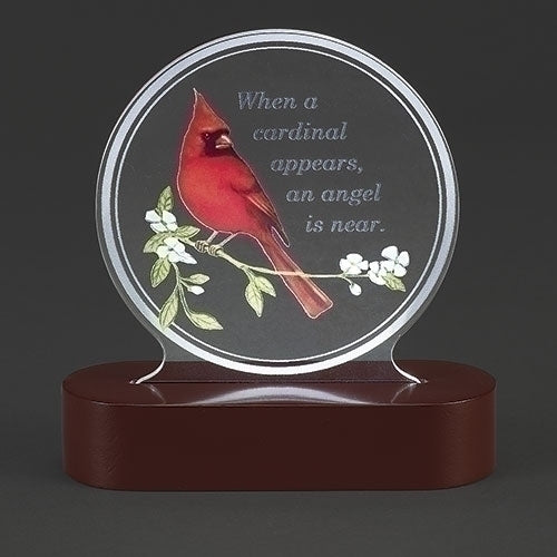 Lighted Cardinal Acrylic Stand