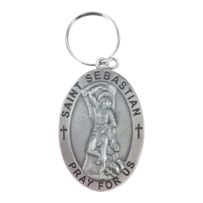St. Sebastian Pewter Keychain