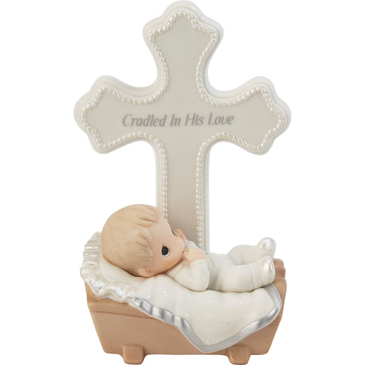 Precious Moments "Cradled in His Love" Cross w/ Baby Boy