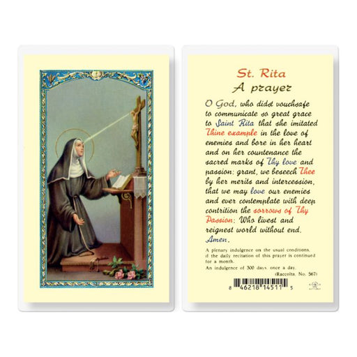 St. Rita of Cascia Laminated Holy Card