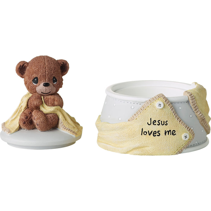 Precious Moments Jesus Loves Me Resin Bear Keepsake Box