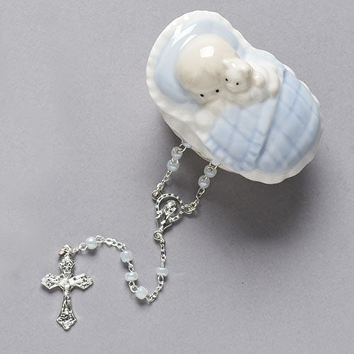 Baby Boy Keepsake Box w/ Rosary