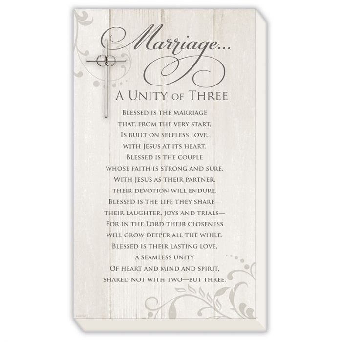Marriage: A Unity of Three Plaque