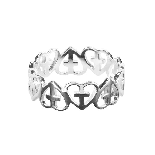 Multi Heart Cross Ring