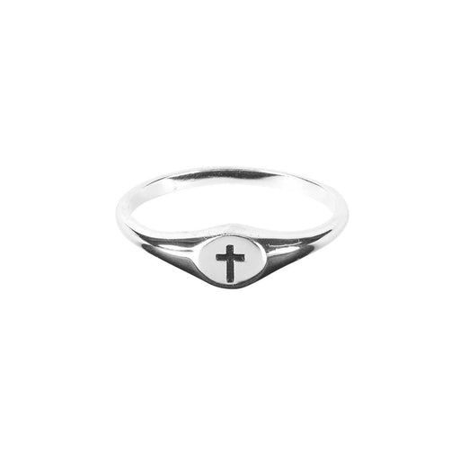 Engraved Cross Ring