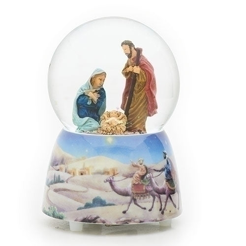Holy Family Nativity Musical Snow Globe