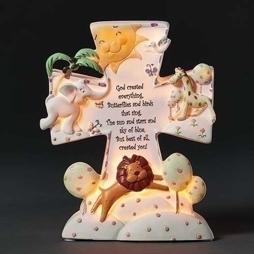 God Created Everything Cross Nightlight