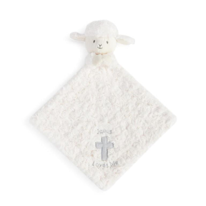 Lamb Rattle Blankie 13x16"