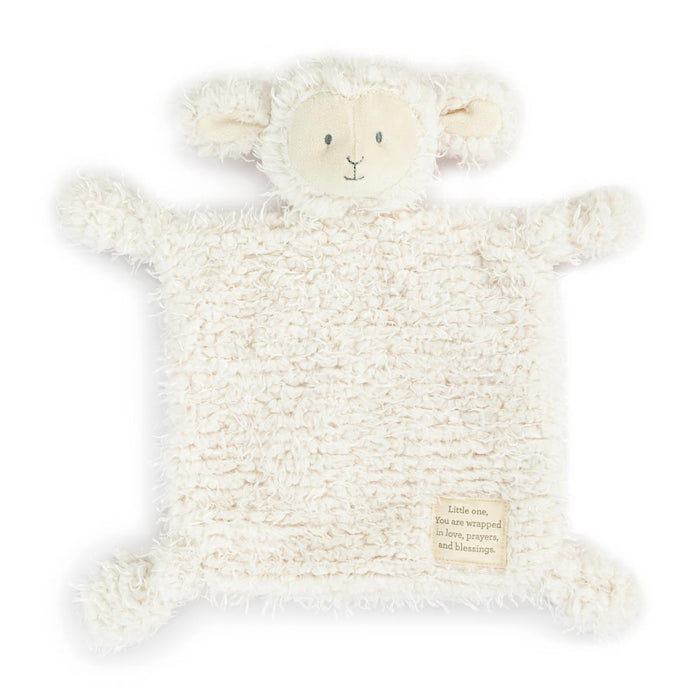 Wrapped in Prayer Lamb Rattle Blankie 9x12"