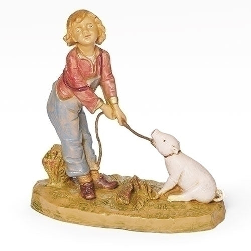 Zeke, Boy with Pig 5" Fontanini - NEW FOR 2024