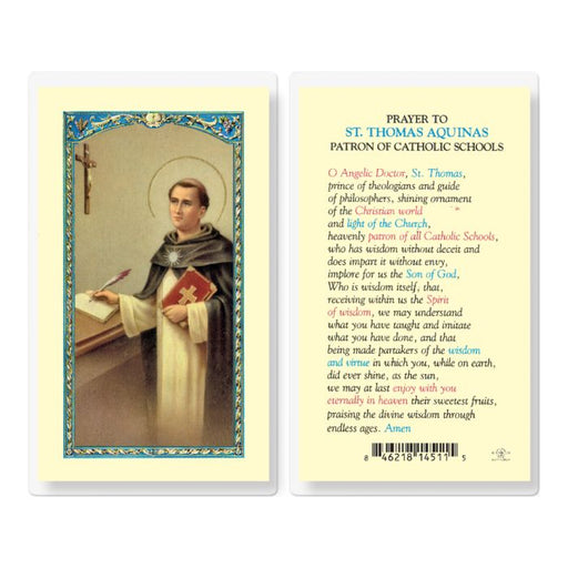 St. Thomas Aquinas Laminated Holy Card