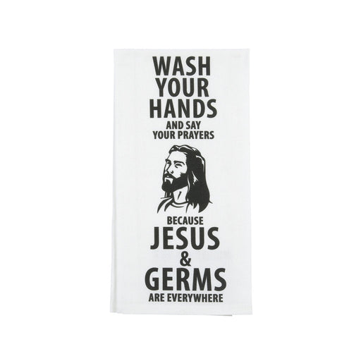 Jesus & Germs are Everywhere Tea Towel