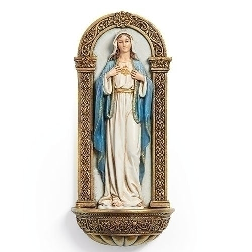 Immaculate Heart of Mary 7.25" Holy Water Font