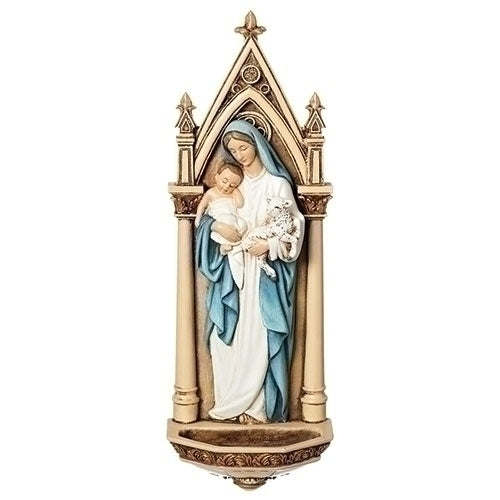 Madonna & Child with Lamb Holy Water Font