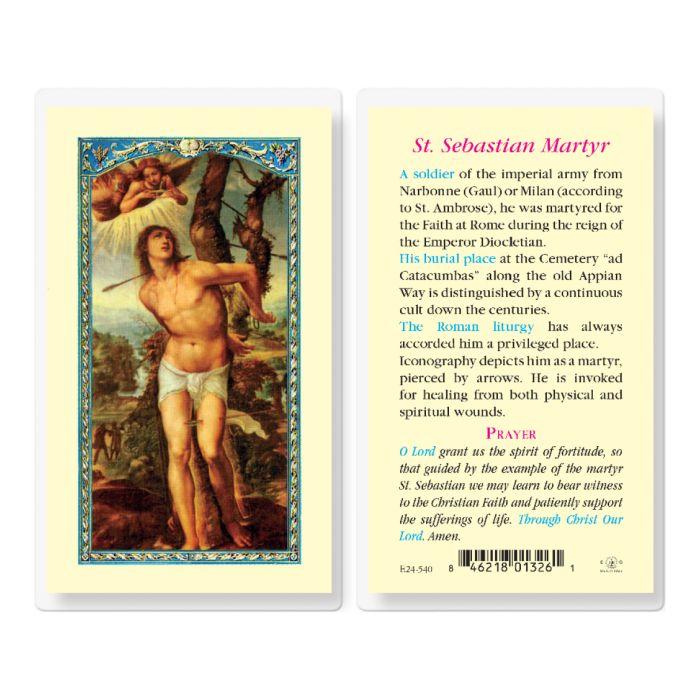 St. Sebastian Laminated Holy Card