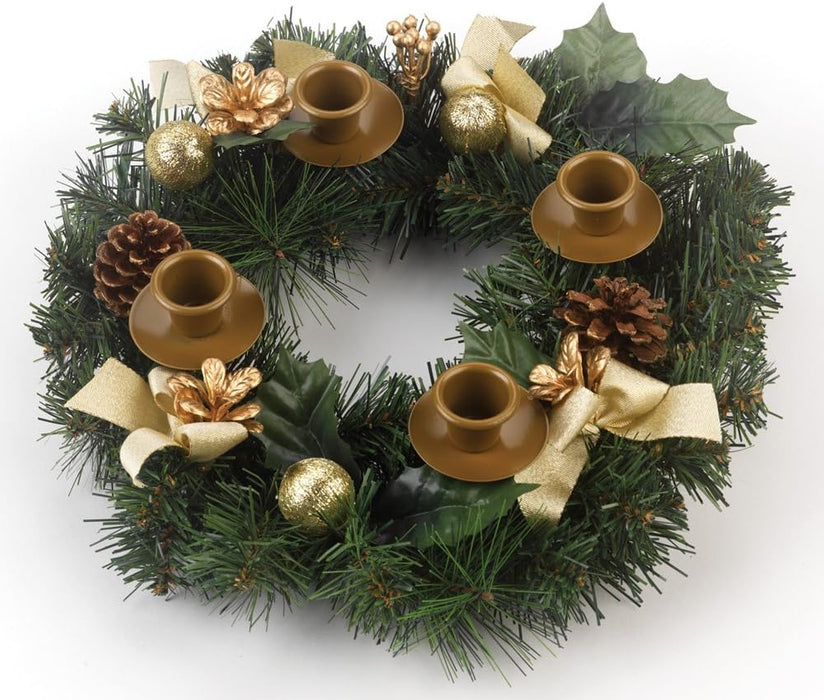 Gold Pine Cone Advent Wreath