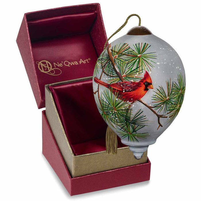 Gentle Snowfall Ne'Qwa Cardinal Ornament