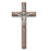 Walnut Crucifix w/ Black Overlay 8"