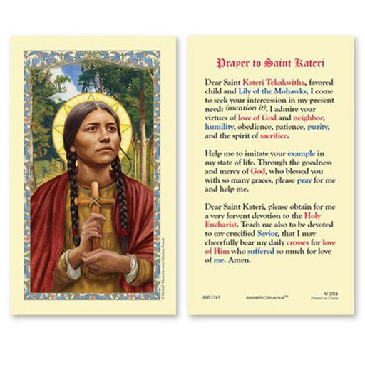 St. Kateri Tekakwitha Laminated Holy Card