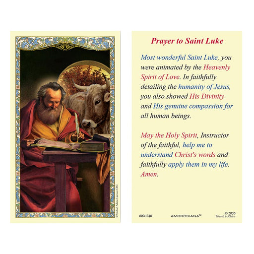 St. Luke the Evangelist Laminated Holy Card