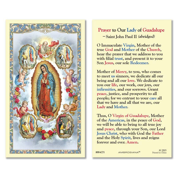 Our Lady of Guadalupe Laminated Holy Card