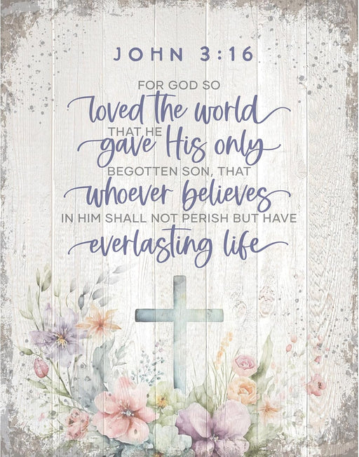 John 3:16 Wood Plaque 11.75x15