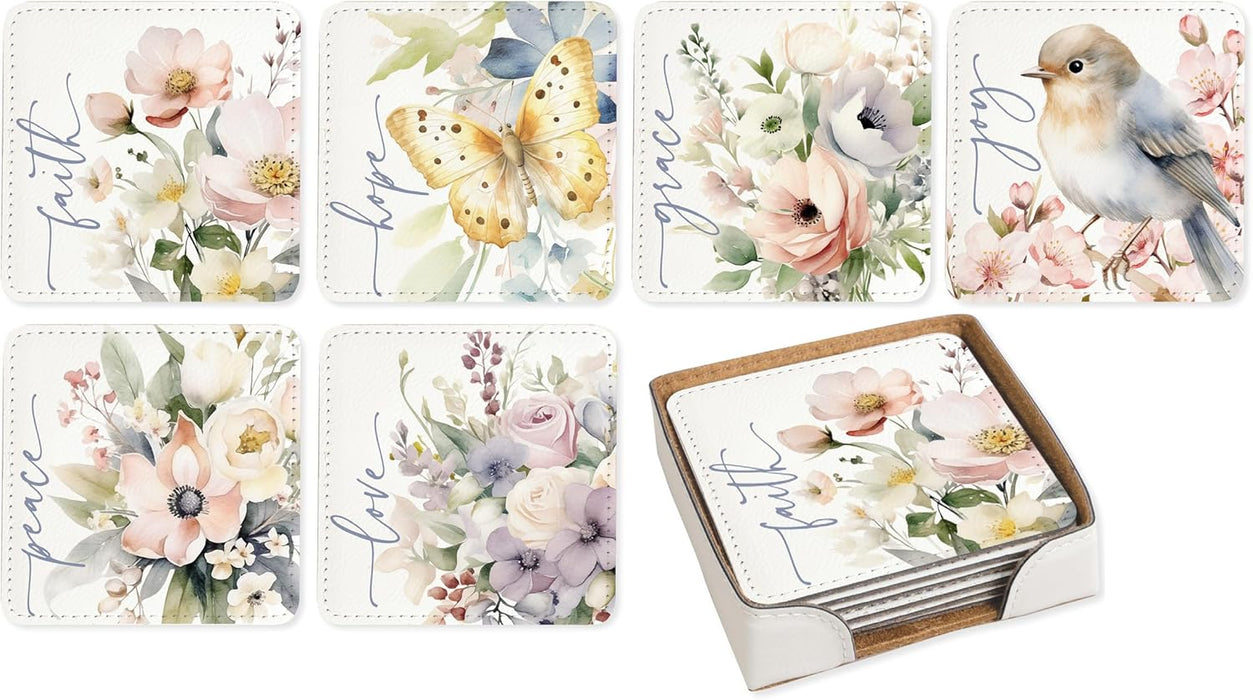 Inspirational Soft Pastel Assorted Coasters - Set of 6