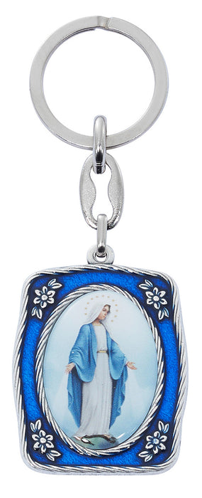 Our Lady of Grace Blue Epoxy Keychain