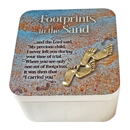 Footprints in the Sand Keepsake Box