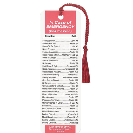 In Case of Emergency Bible Passage Tassel Bookmark