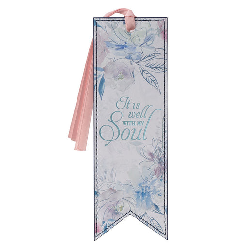 It is Well Floral Faux Leather Bookmark