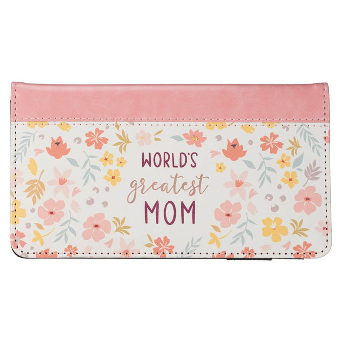 World's Greatest Mom Faux Leather Checkbook Cover