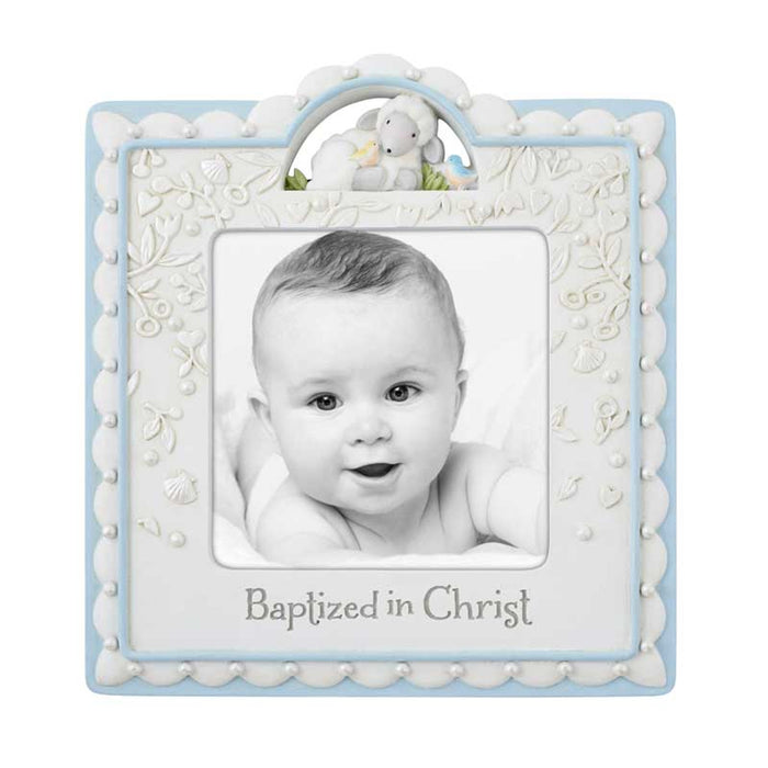 Baptized in Christ Photo Blue 4x4 Frame