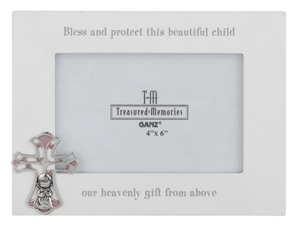 4x6 Baby Frame w/ Pink Cross